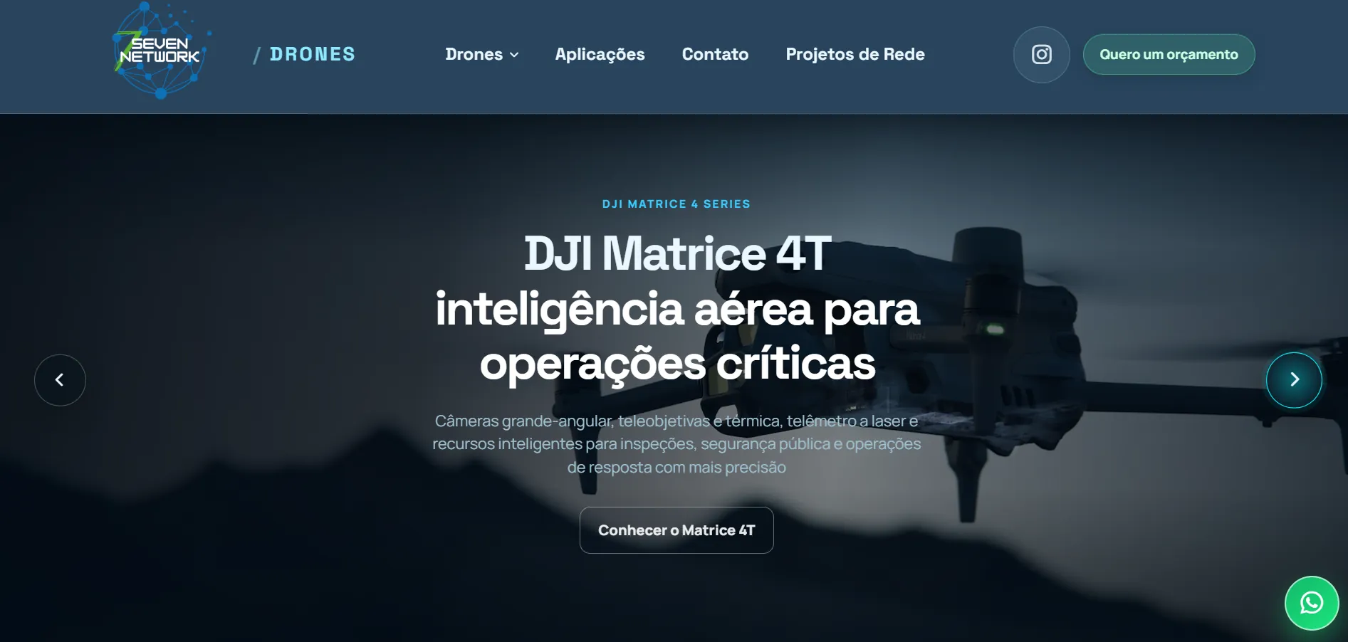 Página de soluções 7Seven Drones
