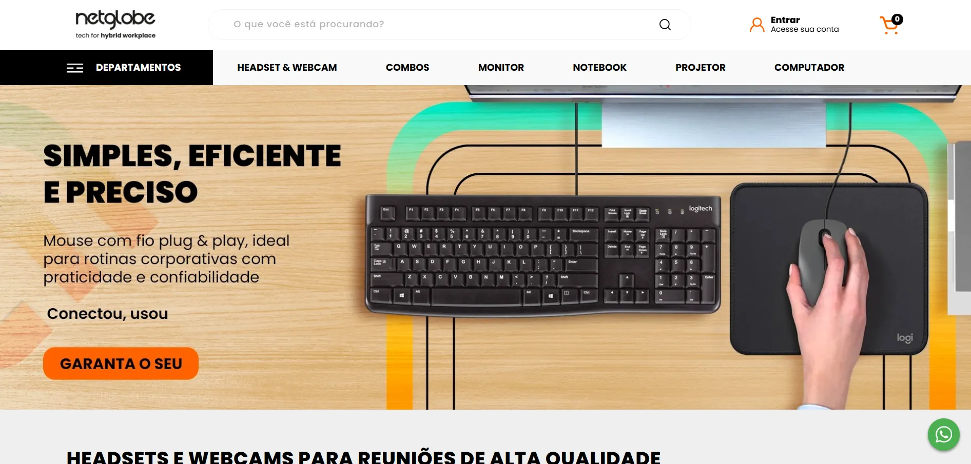 Apresentação da loja virtual Netglobe