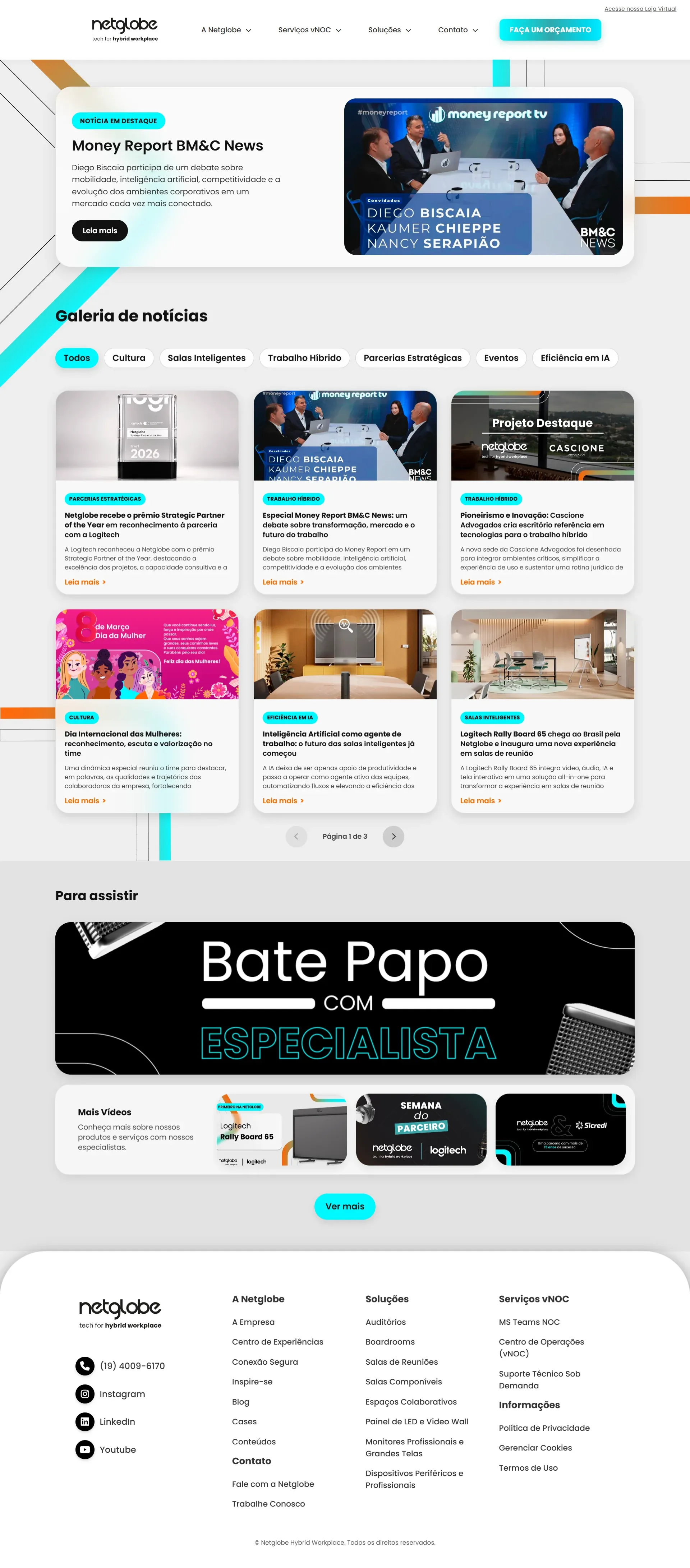 Página completa da Netglobe: Blog
