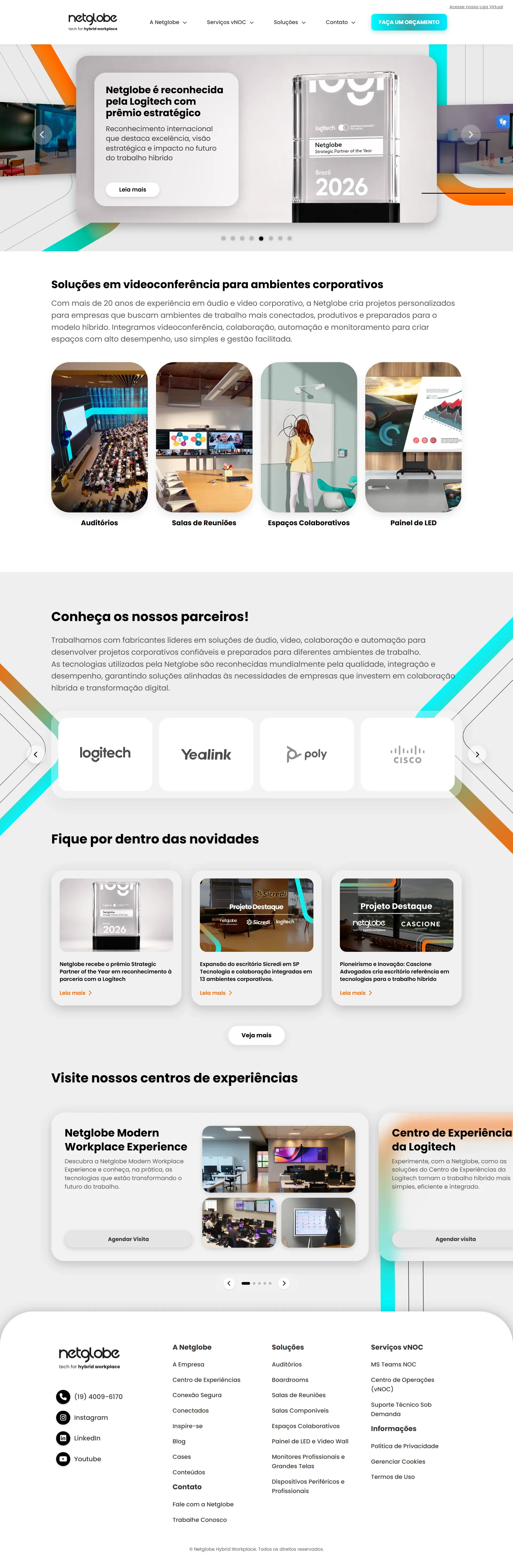 Página completa da Netglobe: Home
